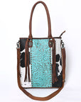 OHLAY KBG278 TOTE Embossed Hair-on Genuine Leather women bag western handbag purse