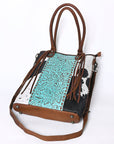 OHLAY KBG278 TOTE Embossed Hair-on Genuine Leather women bag western handbag purse