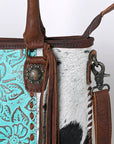 OHLAY KBG278 TOTE Embossed Hair-on Genuine Leather women bag western handbag purse