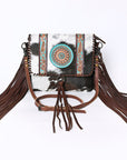 OHLAY KBG280 Cross Body Hand Tooled Hair-On Genuine Leather women bag western handbag purse