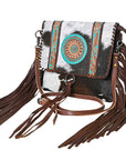 OHLAY KBG280 Cross Body Hand Tooled Hair-On Genuine Leather women bag western handbag purse