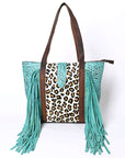 OHLAY KBG285 TOTE Embossed Hair-on Genuine Leather women bag western handbag purse
