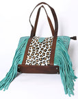 OHLAY KBG285 TOTE Embossed Hair-on Genuine Leather women bag western handbag purse