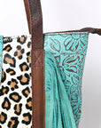 OHLAY KBG285 TOTE Embossed Hair-on Genuine Leather women bag western handbag purse