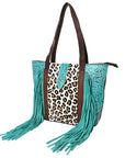 OHLAY KBG285 TOTE Embossed Hair-on Genuine Leather women bag western handbag purse