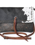 OHLAY WALLET Hand Tooled Embossed Hair-on Genuine Leather women bag western handbag purse