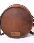 OHLAY KBG291 Canteen Hand Tooled Hair-On Genuine Leather women bag western handbag purse