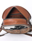 OHLAY KBG291 Canteen Hand Tooled Hair-On Genuine Leather women bag western handbag purse