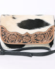 OHLAY WALLET Hand Tooled Hair-on Genuine Leather women bag western handbag purse
