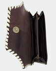 OHLAY WALLET Hand Tooled Hair-on Genuine Leather women bag western handbag purse