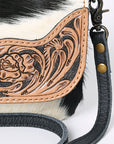 OHLAY WALLET Hand Tooled Hair-on Genuine Leather women bag western handbag purse