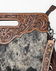 OHLAY KBG299 Clutch Hand Tooled Hair-On Genuine Leather women bag western handbag purse