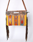 OHLAY KBG302 Clutch Hand Tooled Upcycled Wool Genuine Leather women bag western handbag purse