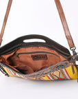 OHLAY KBG302 Clutch Hand Tooled Upcycled Wool Genuine Leather women bag western handbag purse