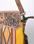 OHLAY KBG302 Clutch Hand Tooled Upcycled Wool Genuine Leather women bag western handbag purse
