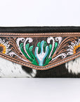 OHLAY KBG306 Coin Purse Hand Tooled Hair-On Genuine Leather women bag western handbag purse