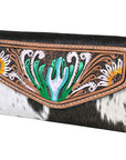 OHLAY KBG306 Coin Purse Hand Tooled Hair-On Genuine Leather women bag western handbag purse