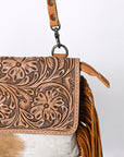 OHLAY WALLET Hand Tooled Hair-on Genuine Leather women bag western handbag purse