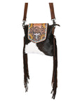 OHLAY KBG313 Cross Body Hand Tooled Hair-On Genuine Leather women bag western handbag purse