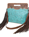 OHLAY KBG314 Clutch Hand Tooled Embossed Genuine Leather women bag western handbag purse
