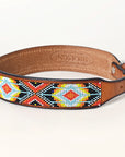 Hilason Western Style Heavy Duty Beaded American Leather Pet Dog Collar