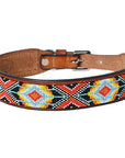 Hilason Western Style Heavy Duty Beaded American Leather Pet Dog Collar
