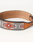 Hilason Western Style Heavy Duty Beaded American Leather Pet Dog Collar