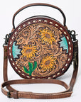 American Darling Canteen Hand Tooled Genuine Leather Women Bag Western Handbag Purse