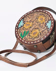 American Darling Canteen Hand Tooled Genuine Leather Women Bag Western Handbag Purse