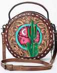American Darling Canteen Hand Tooled Genuine Leather Women Bag Western Handbag Purse