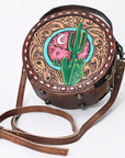 American Darling Canteen Hand Tooled Genuine Leather Women Bag Western Handbag Purse