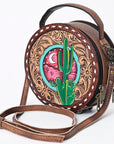 American Darling Canteen Hand Tooled Genuine Leather Women Bag Western Handbag Purse