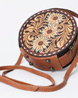 American Darling Canteen Hand Tooled Genuine Leather Women Bag Western Handbag Purse