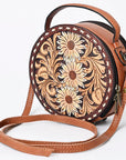 American Darling Canteen Hand Tooled Genuine Leather Women Bag Western Handbag Purse