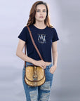 American Darling ADBG1221 Hand Tooled Hair-On Genuine Leather Women Bag Western Handbag Purse