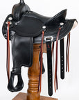 Hilason Western Horse Wide Gullet Trail BlackAmerican Leather Saddle