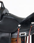 Hilason Western Horse Wide Gullet Trail BlackAmerican Leather Saddle