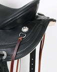 Hilason Western Horse Wide Gullet Trail BlackAmerican Leather Saddle