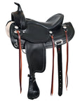 Hilason Western Horse Wide Gullet Trail BlackAmerican Leather Saddle