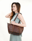 OHLAY KBG333 TOTE Hand Tooled Genuine Leather women bag western handbag purse