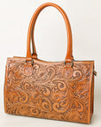 KBG334C Ohlay Western Genuine Leather Hand Tooled Women Tote Bags