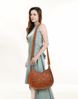 OHLAY KBG342 Cross Body Hand Tooled Genuine Leather women bag western handbag purse