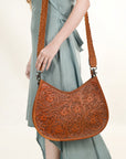 OHLAY KBG342 Cross Body Hand Tooled Genuine Leather women bag western handbag purse