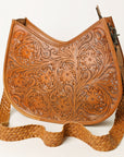 OHLAY KBG342 Cross Body Hand Tooled Genuine Leather women bag western handbag purse