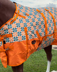 HILASON 1200D Winter Waterproof Horse Turnout Blanket Belly Wrap Floral Motif