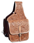 HILASON Western Horse Leather Saddle Bag Heavyduty Traditional Trail Ride Tan