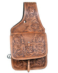 HILASON Western Horse Leather Saddle Bag Heavyduty Traditional Trail Ride Oiled Tan