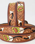 American Darling ADBLF121-L Beautifully Hand Tooled Genuine American Leather Belt Men and Women