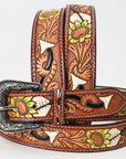 American Darling ADBLF121-L Beautifully Hand Tooled Genuine American Leather Belt Men and Women