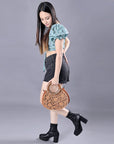 ADBG1227 American Darling Hand Tooled Genuine Leather Women Bag Western Handbag Purse